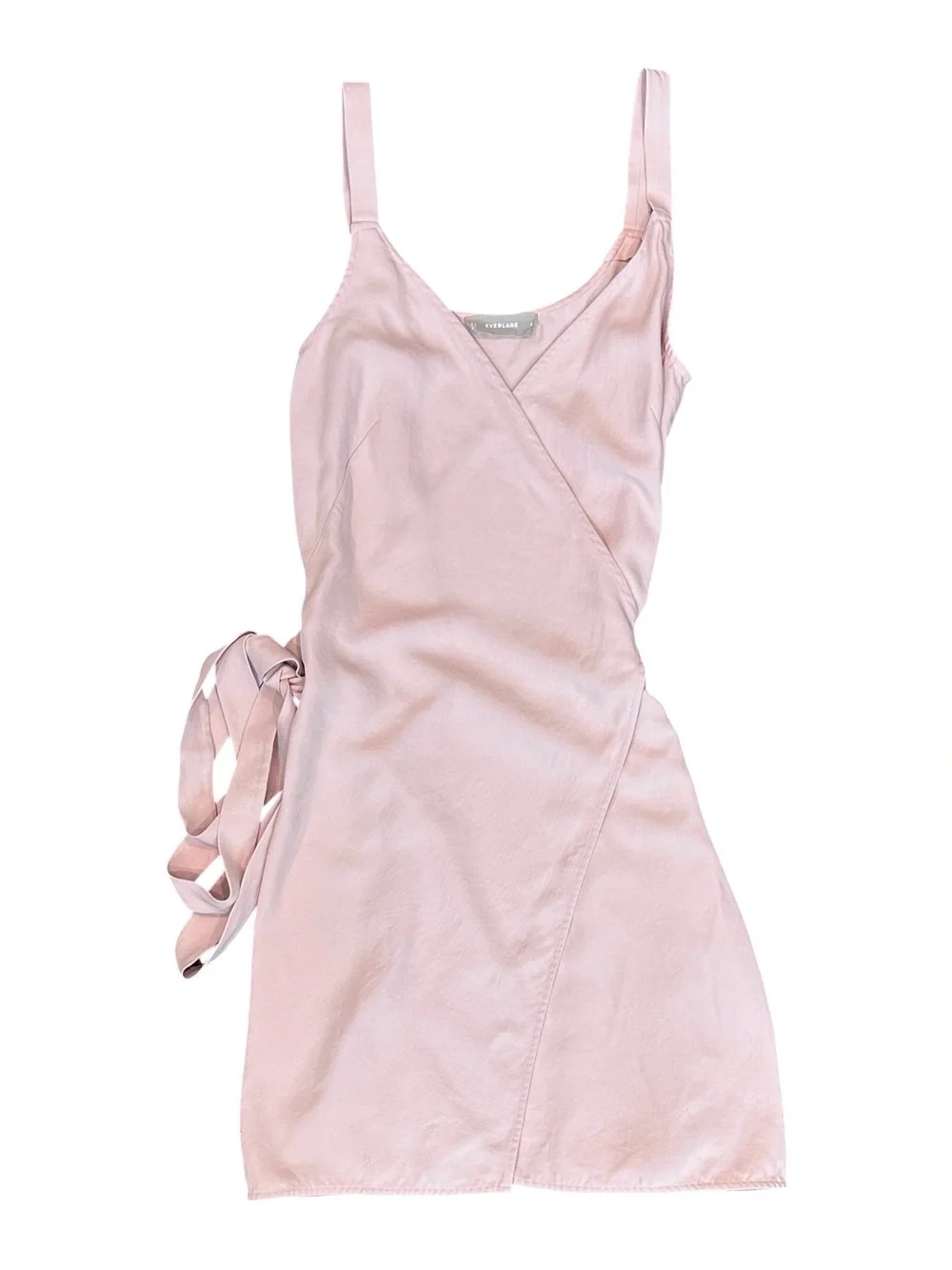 Everlane Japanese GoWeave Sleeveless Wrap Mini Dress Dusty Blush Pink Women’s 4